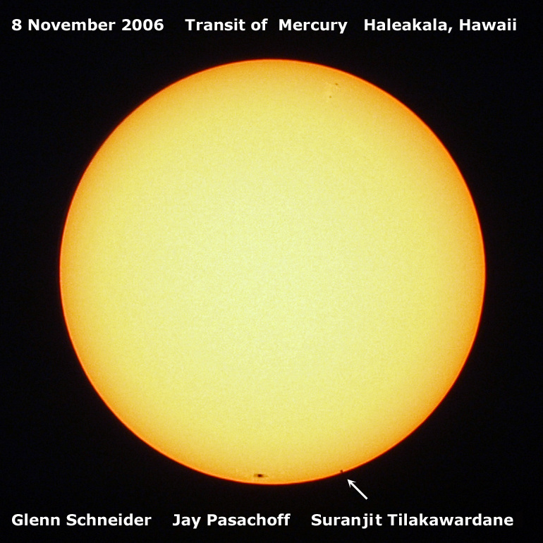 Transit of Mercury The transit of Mercury from November 2006 as seen from Haleakala, Hawaii.