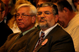 Islamic Center of the Temecula Valley imam Mahmoud Harmoush at Wednesday night’s planning commission hearing in Temecula.