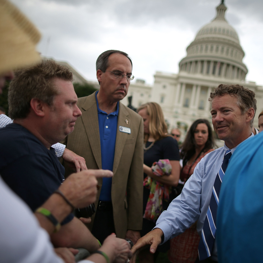 Sen. Rand Paul (R-Ky.) greets supporters during a tea party rally in front of the U.S. Capitol in June. Paul was a rising star in the tea party movement this year, filibustering a CIA nomination in March.