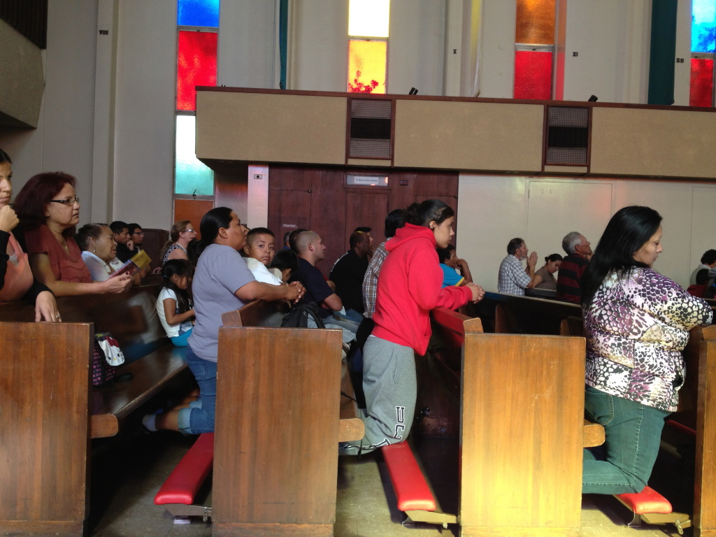 Latino parishioners at Our Lady of the Holy Rosary Church in Sun Valley listen to a mass centered around the topic of comprehensive immigration reform. Latino parishioners at Our Lady of the Holy Rosary Church in Sun Valley listen to a mass centered around the topic of comprehensive immigration reform.