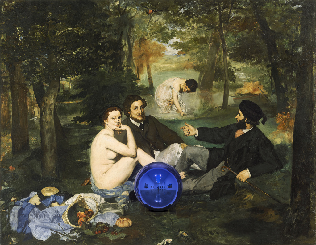 Jeff Koons' Gazing Ball (Manet Luncheon on the Grass), 2014–15. Jeff Koons' Gazing Ball (Manet Luncheon on the Grass), 2014–15.