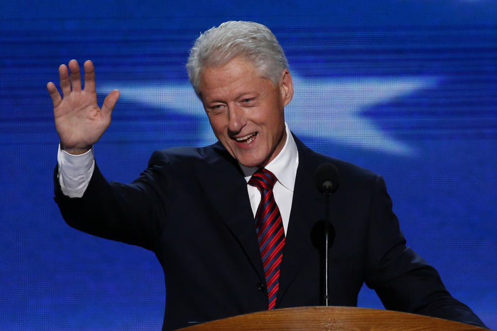 Campaigner-in-Chief President Bill Clinton gives a speech at last night's Democratic National Convention.