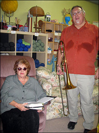 Mercer 8063 Dottie and Michael after a vigorous performance in Eagle Rock's That Yarn Store.