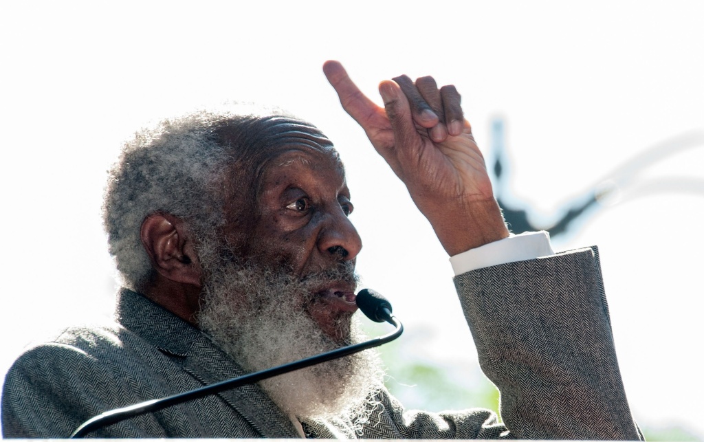 US-ENTERTAINMENT-HOLLYWOOD WALK OF FAME-GREGORY Comedian Dick Gregory attends ceremonies where he is honored with a star on The Hollywood Walk of Fame on February 2, 2015.