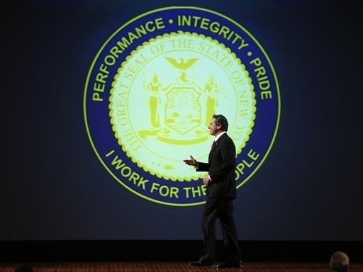 New York Gov. Andrew Cuomo walks across the stage to deliver his annual State of the State address earlier this month, where he called for access to medical marijuana for some patients.