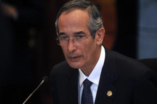 Guatemala's President Alvaro Colom holds a press conference on Oct. 1, 2010 describing the U.S.-led experimentation of the effects of syphilis on Guatemalan citizens without their consent as 'crimes of lese-humanity.'