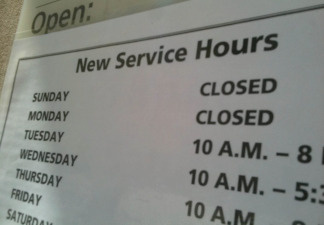 All Los Angeles Public Library branches closed today and future Mondays in a cost cutting move by city leaders.