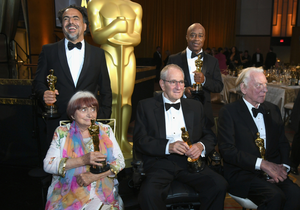 Academy Of Motion Picture Arts And Sciences' 9th Annual Governors Awards - Show Award winners Agnes Varda, Alejandro González Iñárritu, Owen Roizman, Charles Burnett and Donald Sutherland attend the Academy of Motion Picture Arts and Sciences' 9th Annual Governors Awards on November 11, 2017.