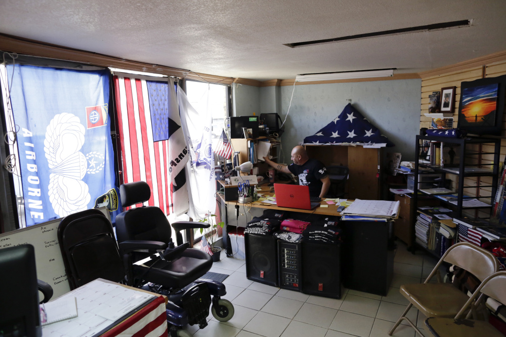 Mexico Deported US Veterans In this Feb. 13, 2017 photo, U.S. veteran Hector Barajas, who was deported, works in his office at the Deported Veterans Support House, nicknamed