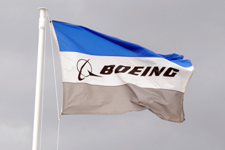 A flag of US aerospace giant Boeing.