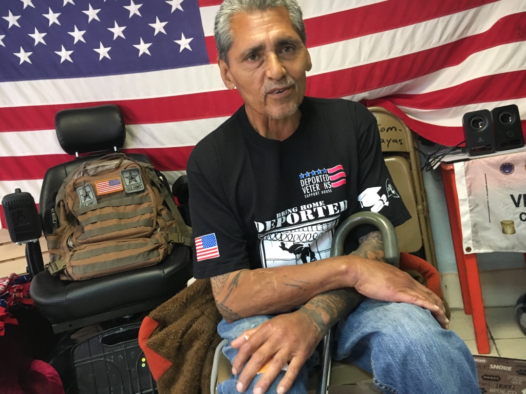 Deported Veterans Marine veteran Jesus Juarez, 61, is trying to find a way to reunite with his family in San Diego after a criminal record, including a 1997 drug possession conviction, led to his deportation to Mexico.