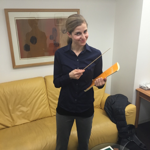 Karina Canellakis rehearses with the Los Angeles Symphony Orchestra. 