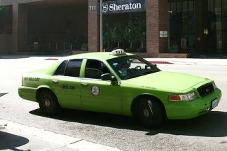 A taxi from one of the fleets contracted to operate in Los Angeles.