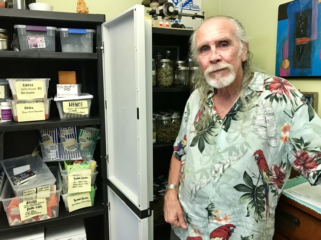 Lonnie Painter, Laguna Woods Cannabis Club Lonnie Painter, founder and director of the Laguna Woods Medical Cannabis Collective, at his home in Laguna Woods, April 11, 2018.