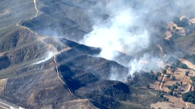 A fire burning in Castaic Monday afternoon, May 13, 2013.