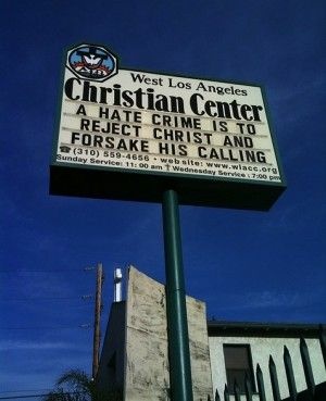 A church sign in Los Angeles, January 2010