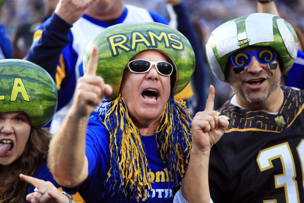 Wild Card Round - Atlanta Falcons v Los Angeles Rams LOS ANGELES, CA - JANUARY 06: The Melonheads attends the NFC Wild Card Playoff Game between the Los Angeles Rams and Atlanta Falcons at the Los Angeles Coliseum on January 6, 2018 in Los Angeles, California. (Photo by Sean M. Haffey/Getty Images)