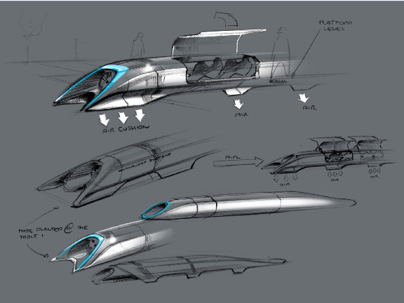 Hyperloop An image from the proposed Hyperloop California transit system.