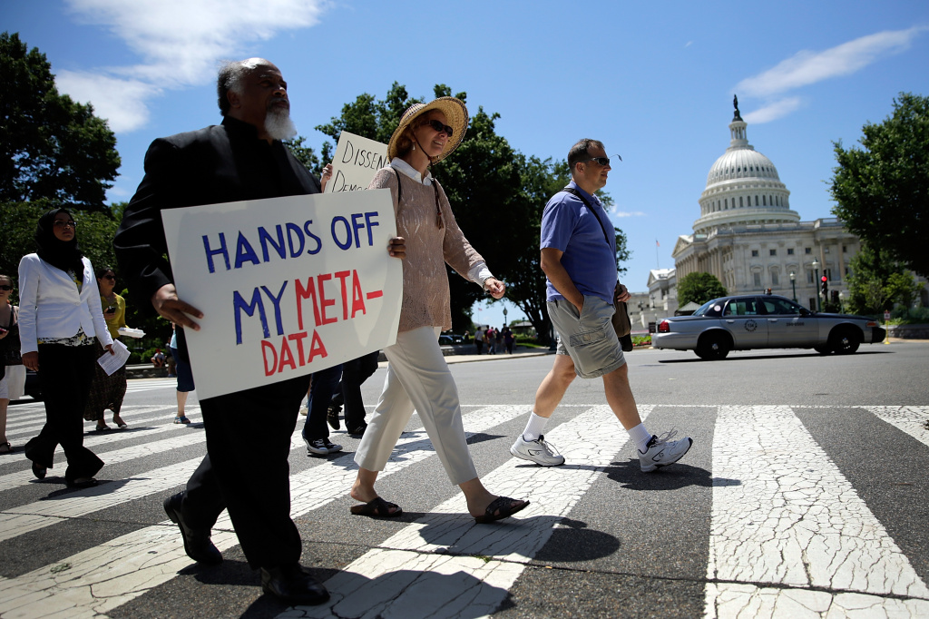 Activists Groups Protest NSA Surveillance Program Protesters rally outside the U.S. Capitol against the NSA's recently detailed surveillance programs June 13, 2013 in Washington, DC. Members of various action groups gathered to protest the ÒNational Security Agency's abuses of law abiding Americans.