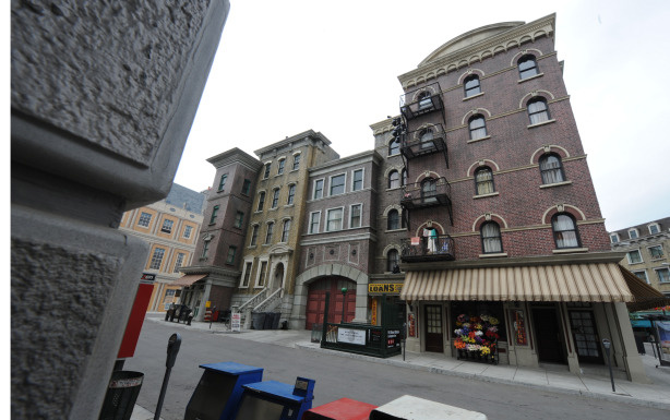 View of the Universal Studios newly rebuilt New York Street backlot locations, in Los Angeles on May 27, 2010.
