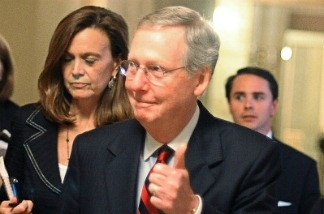 Mercer 19885 A thumbs up to a debt ceiling deal from Senate Minority Leader, Senator Mitch McConnell on Sunday, but after weeks of negotiation, will President Obama get a thumbs up from the American public in 2012?