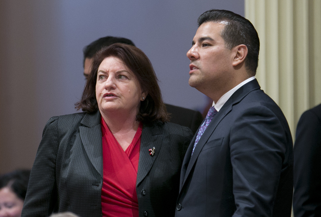 State IDs Gender Options State Sen. Toni Atkins, D-San Diego, left, talks with Sen. Ricardo Lara, D-Bell Gardens, at the Senate on Wednesday, May 31, 2017, in Sacramento.
