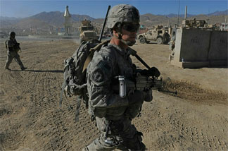 U.S. soldiers on patrol in Afghanistan's Wardak province. Afghan officials asked the Americans to leave the province on Sunday.