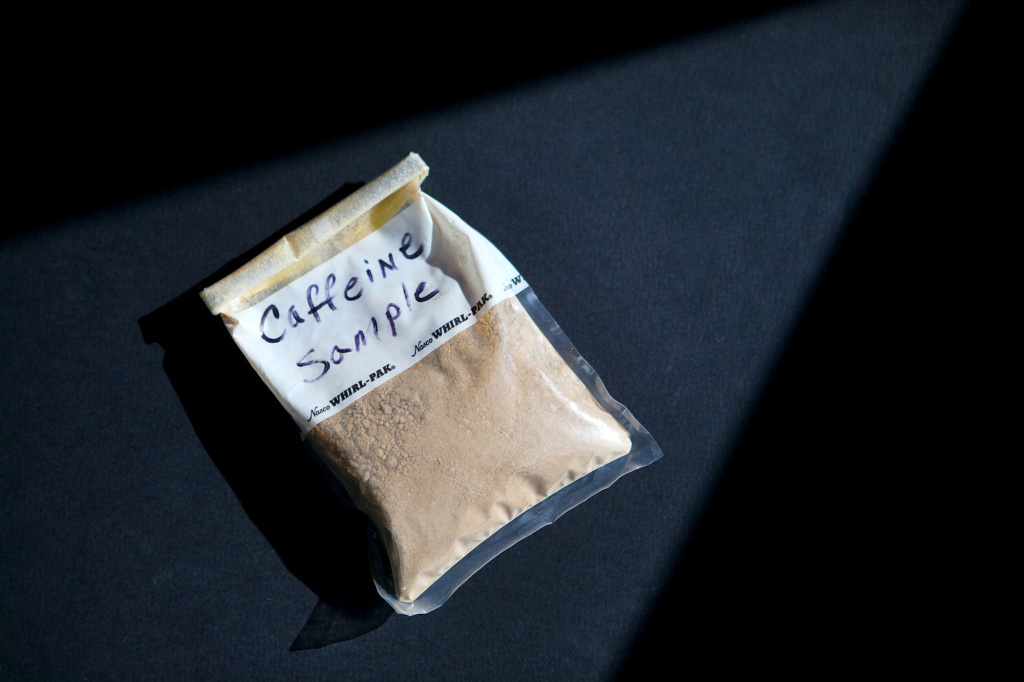 This bag contains about as much caffeine as a thousand cups of coffee. This bag contains about as much caffeine as a thousand cups of coffee.