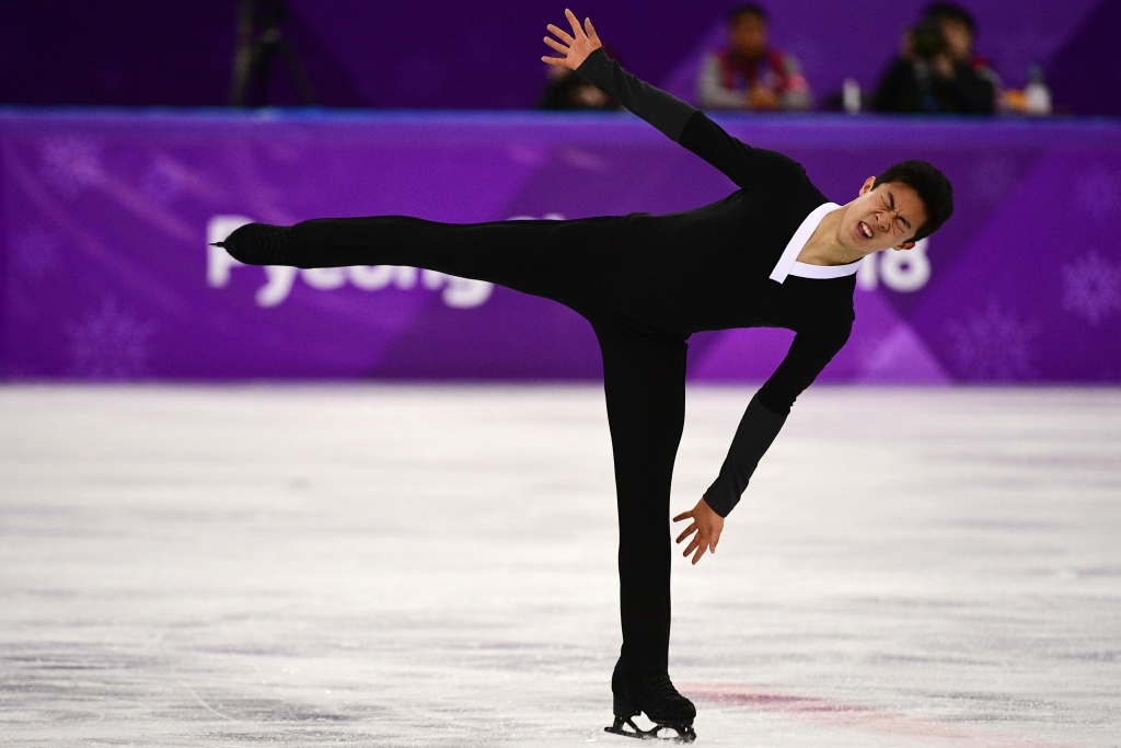 FSKATING-OLY-2018-PYEONGCHANG Team USA's Nathan Chen competes in the men's single skating free skating of the figure skating event during the Pyeongchang 2018 Winter Olympic Games on February 17, 2018.