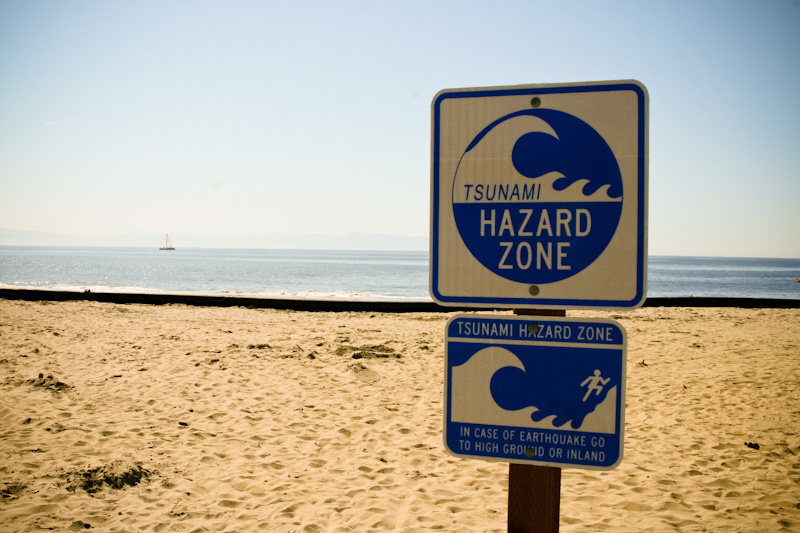 Take Two Are You Prepared For A Tsunami 89 3 Kpcc Tsunami Hazard Zone Sign On California Coast