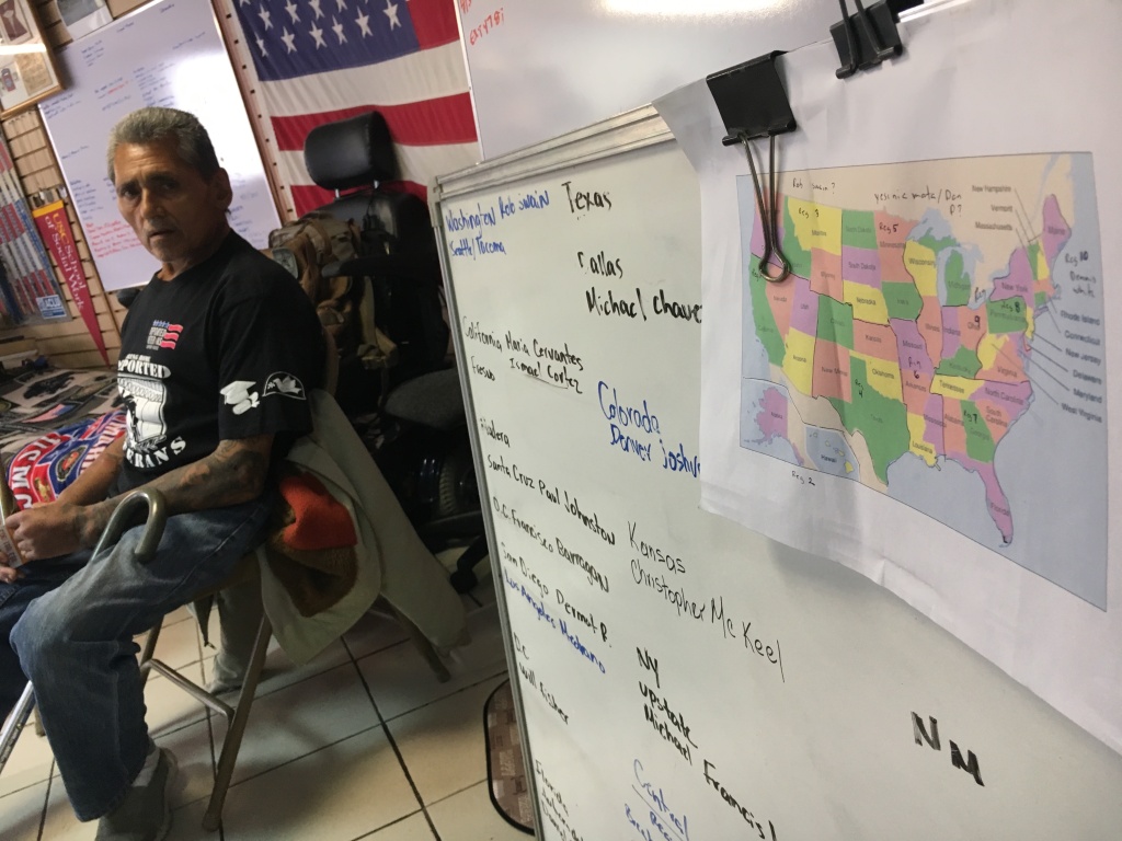 Deported Veterans A map of the U.S. is posted at the Deported Veterans House in Tijuana, Mexico. The shelter has become a meeting place for dozens of veterans who served in the U.S. armed forces before getting deported.