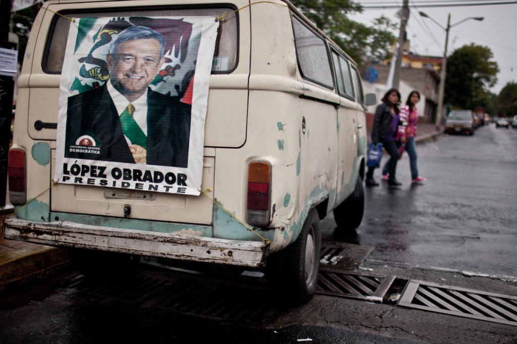 Mexico Elections A van in Mexico CIty bore signs of support for Andrés Manuel López Obrador.