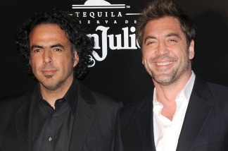 Writer/director Alejandro Gonzalez Inarritu (left) and actor Javier Bardem arrive at Los Angeles premiere of 'Biutiful' at DGA Theater on Dec. 14, 2010 in Los Angeles.