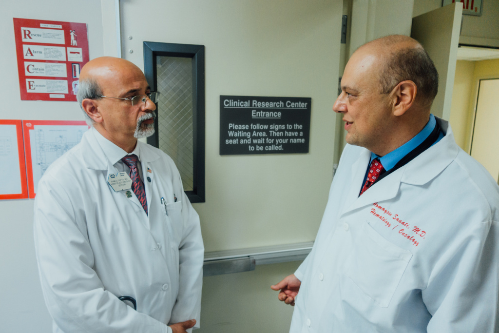 Doctors Long Beach VA Dr. Pankaj Gupta, Chief of Hematology and Oncology for the Long Beach VA (left) and Dr. Homayoun Sanati, a staff oncologist.