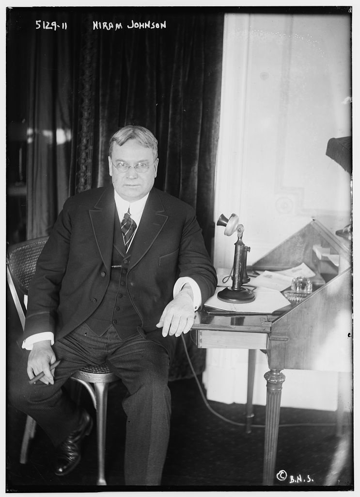 Hiram Johnson was governor of California between 1911 and 1917. Hiram Johnson was governor of California between 1911 and 1917.