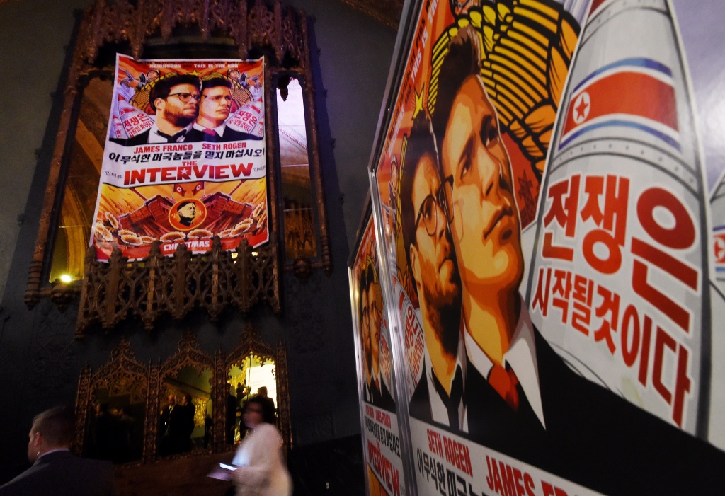 ENTERTAINMENT-US-NKOREA-FILM-THE INTERVIEW Movie posters for the premiere of the film