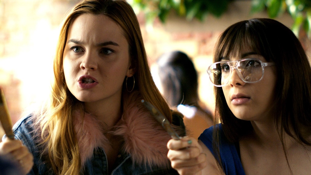 Liana Liberato and Hannah Marks in Banana Split. Liana Liberato and Hannah Marks in Banana Split.