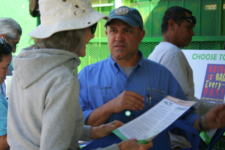 Even in a small market like Grocery Warehouse, LA sanitation workers are ready to talk to people in 5 languages, a sign of the city's diversity. 