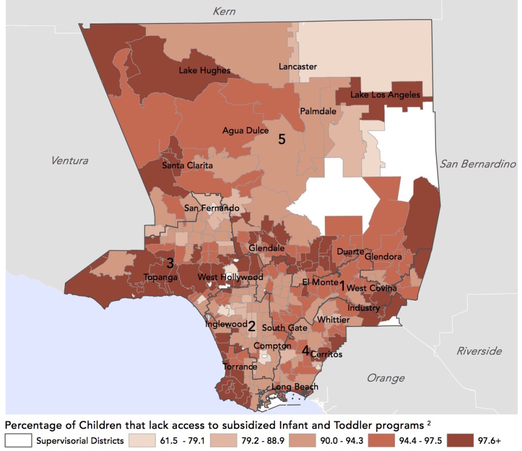 child care access map More than half of the more than 370,000 infants and toddlers in L.A. County are eligible to receive state-subsidized child care, but 94 percent lack access.