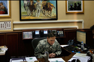 General David Petraeus in his office in Kabul.