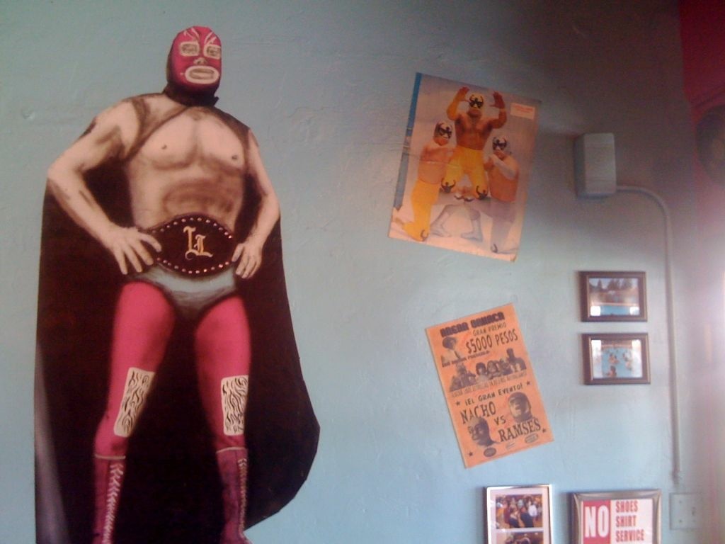 If you thought L.A. gourmet taco trucks were hip: A detail from the über-kitschy interior of San Diego's Lucha Libre Gourmet Taco Shop. If you thought L.A. gourmet taco trucks were hip: A detail from the über-kitschy interior of San Diego's Lucha Libre Gourmet Taco Shop.