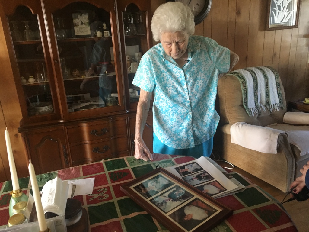 Eleanor Stone, 95, looks at old photos of her three children whom she has outlived, Feb. 8, 2019.
Eleanor Stone, 95, looks at old photos of her three children whom she has outlived, Feb. 8, 2019.