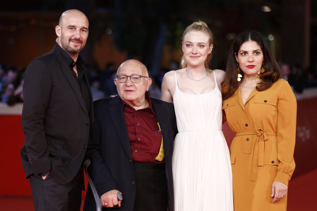 Please Stand By Red Carpet - 12th Rome Film Fest Daniel Dubieck, Ben Lewin, Dakota Fanning and Lara Alammedine walk a red carpet for 'Please Stand By' during the 12th Rome Film Fest at Auditorium Parco Della Musica on October 31, 2017 in Rome, Italy.