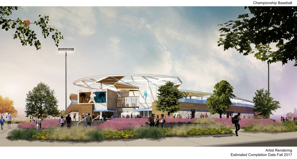 Artist rendering of the baseball field in progress at Orange County's Great Park. Artist rendering of the baseball field in progress at Orange County's Great Park.