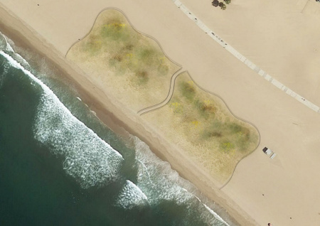 The Santa Monica Beach Restoration Project covers a 2-acre sandy stretch.