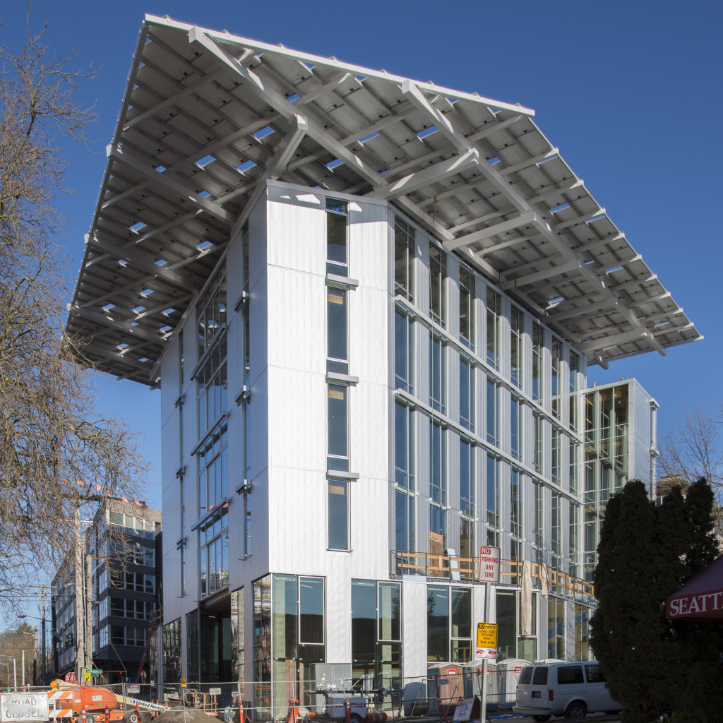 This Seattle building, a project by the Bullitt Foundation, is said to be the world's greenest office building. It uses a weather station to conserve energy, creates lighting via photovoltaic cells on the roof and features composting toilets.