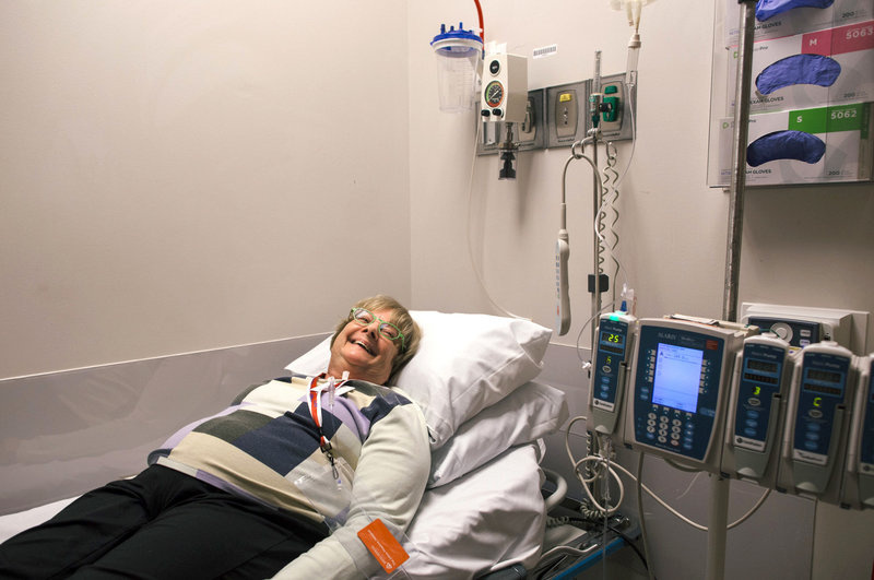 Deborah Mazia enrolled in a clinical trial after being diagnosed with triple-negative breast cancer last fall. She receives chemotherapy with either an immunotherapy agent or a placebo. Even though she doesn't know which one she's getting, she says she's thrilled to be a part of the study.