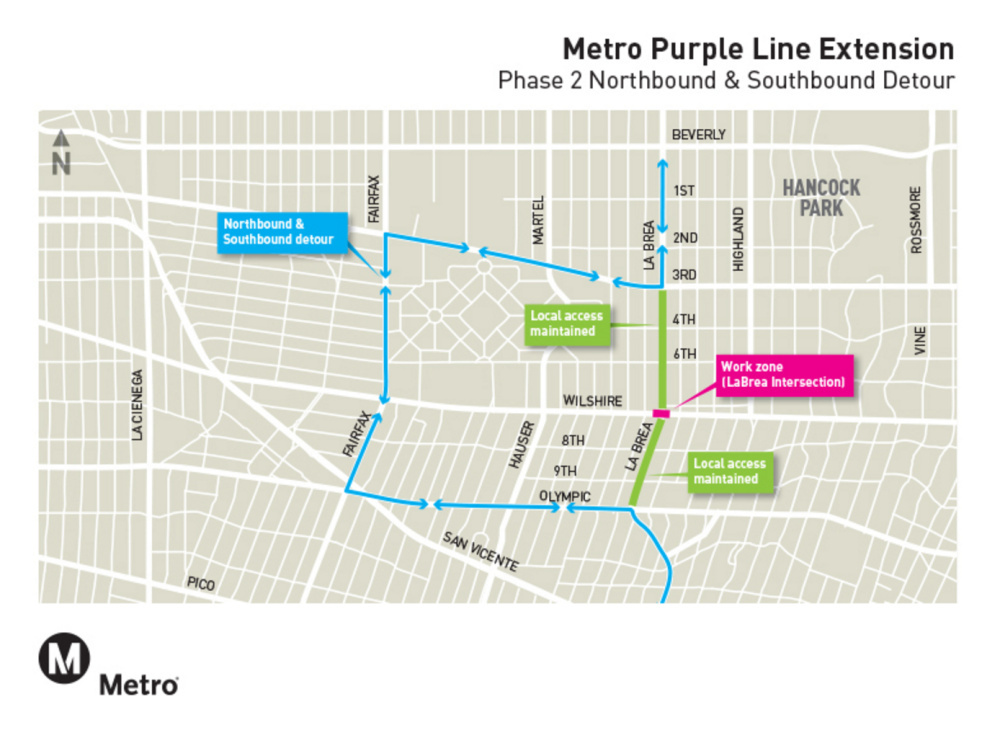 Phase 2 detour Wilshire