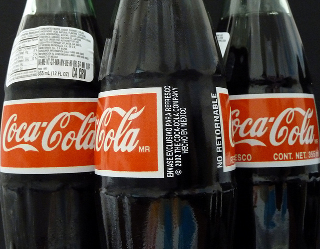 Mexican Coke Bottles of Mexican Coca-Cola.