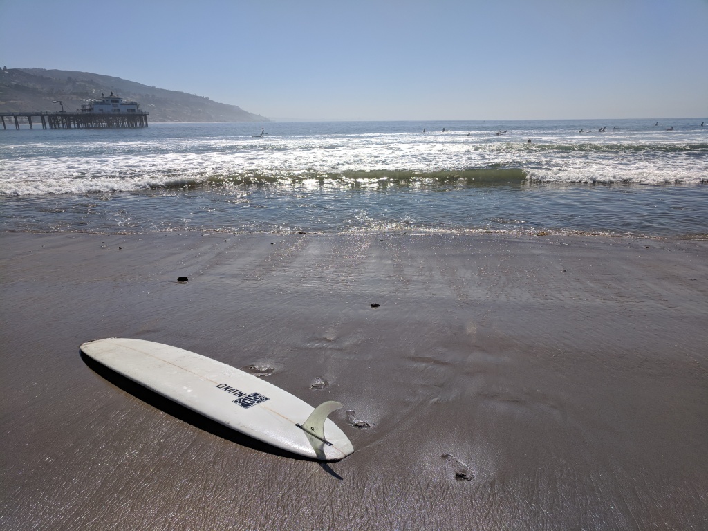 Waiting for the highest surf of the year at Surfrider Beach in Malibu. Waiting for the highest surf of the year at Surfrider Beach in Malibu.